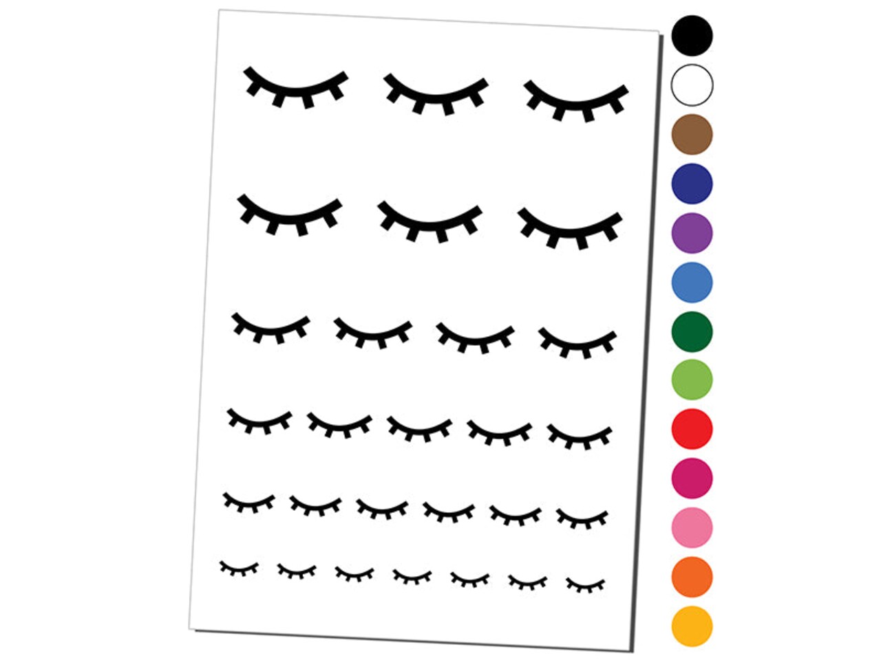 Closed Eye Sleeping Eyelashes Temporary Tattoo Water Resistant Fake Body Art Set Collection